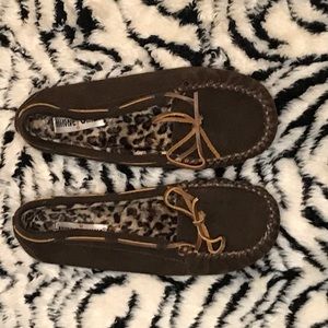 Brown moccasins